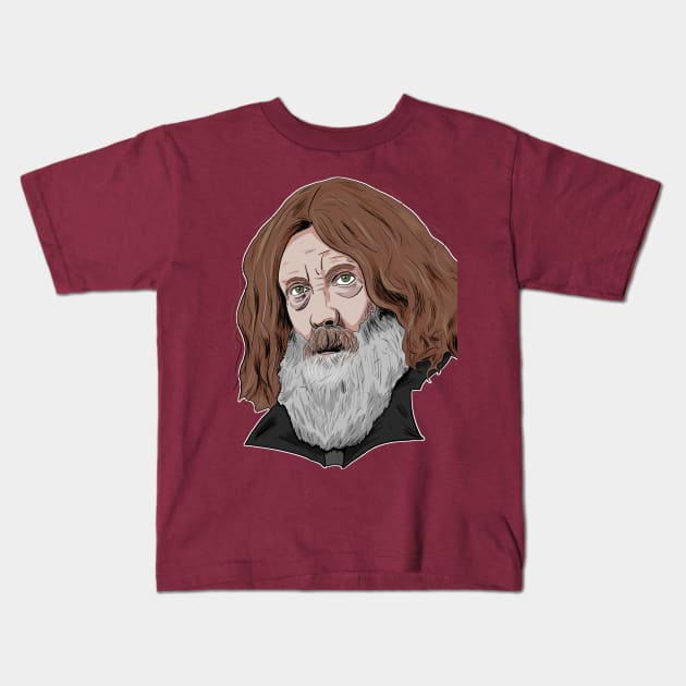 Alan Moore Kids T-Shirt by Black Snow Comics